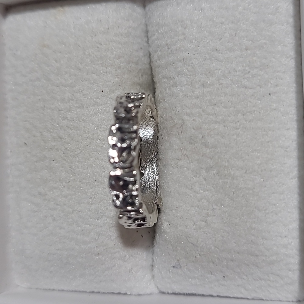 Ring silver tone size 5 elephant band